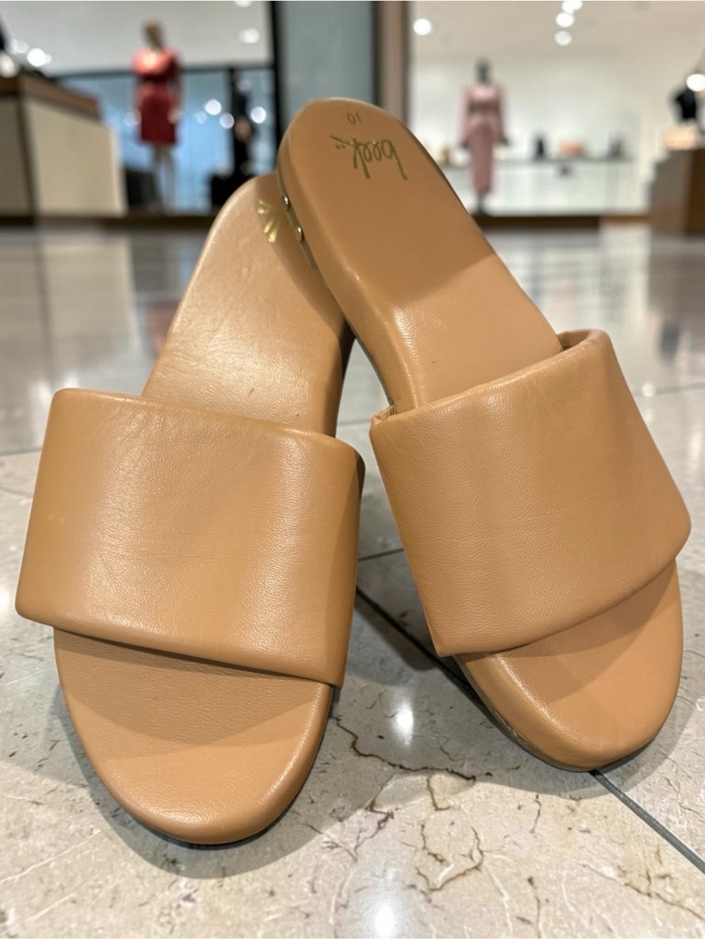 Beek Tan Slide Sandals